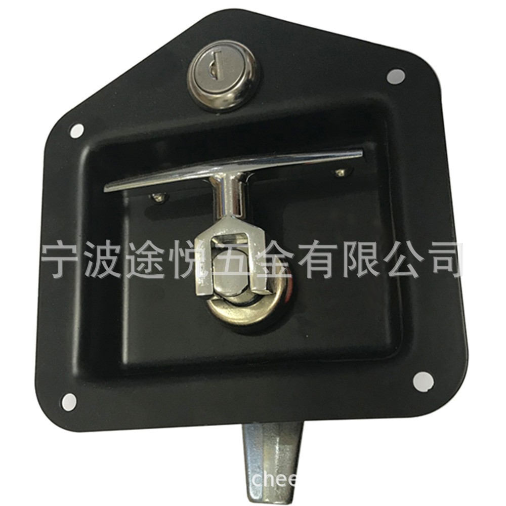 Factory supply stainless steel car tool box lock black spray plastic T-lock tool box lock RV lock fast clip