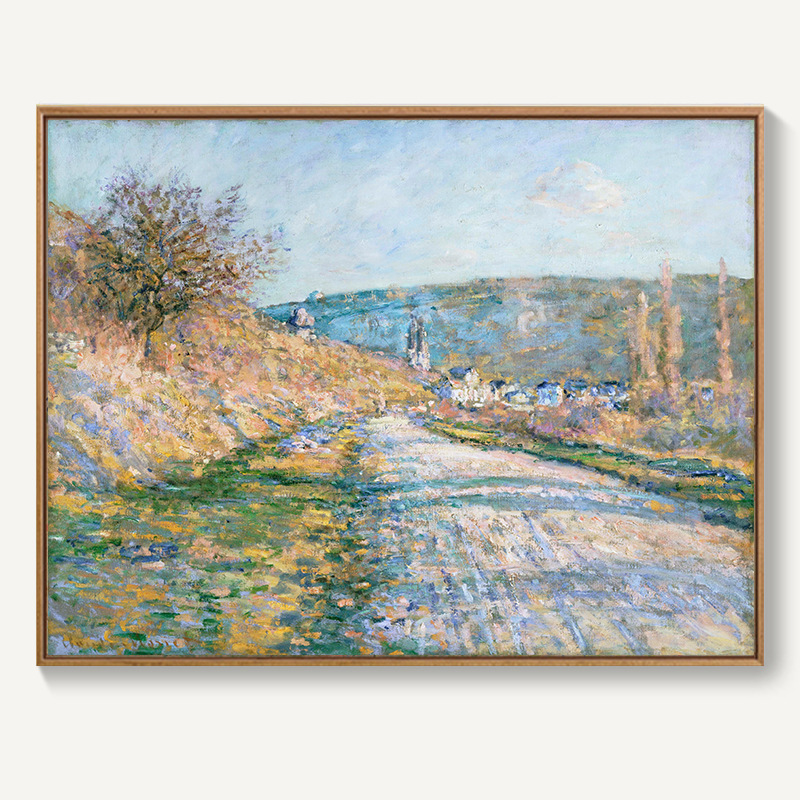 モネ日の出イメージ装飾画北欧客間レストラン掛け画抽象風景油絵寝室壁壁画麦畑|undefined