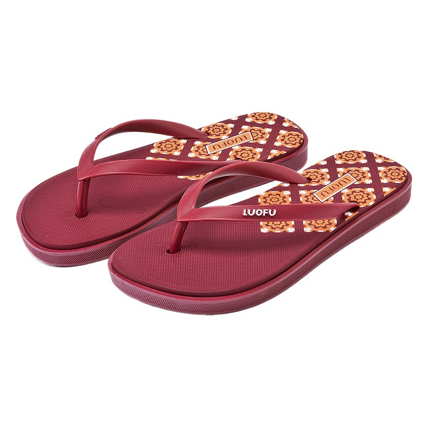 Luofu de alto grado al aire libre Chanclas de verano de las mujeres celebridad de Internet INS de moda nueva antideslizante flip-flops sandalias de playa plana