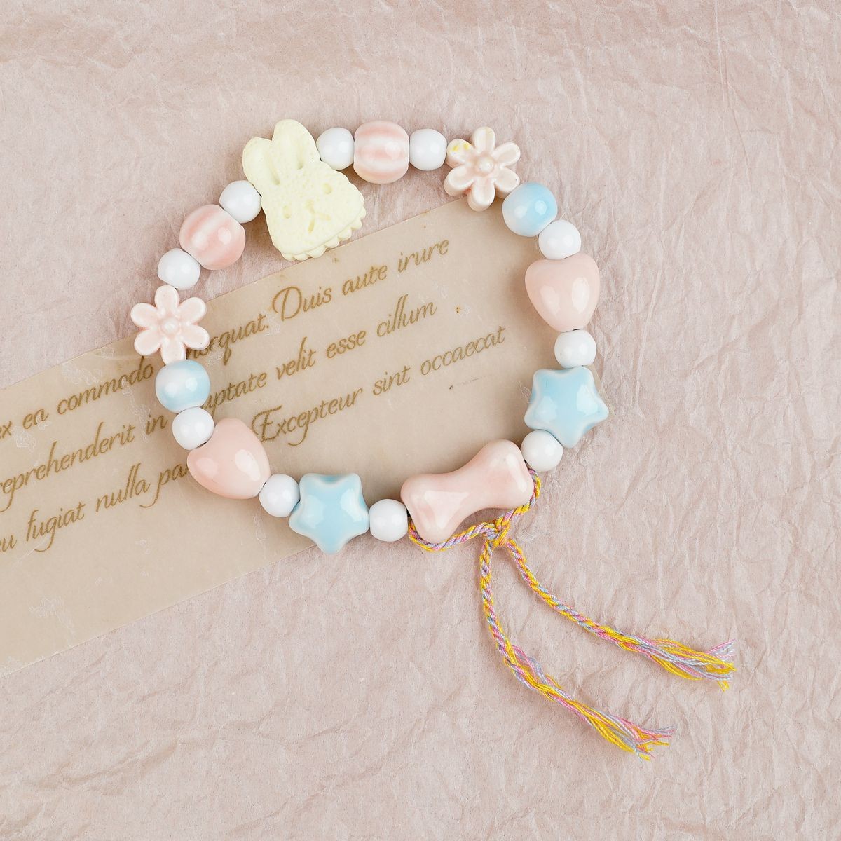 Jingdezhen pulsera de cerámica de verano mujer alta sensación galletas serie de gatos nicho diseño universal pulsera alta sensación