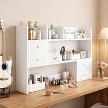 桌面置物架办公桌上工位多层收纳架带柜门小型分层储物架家用书架