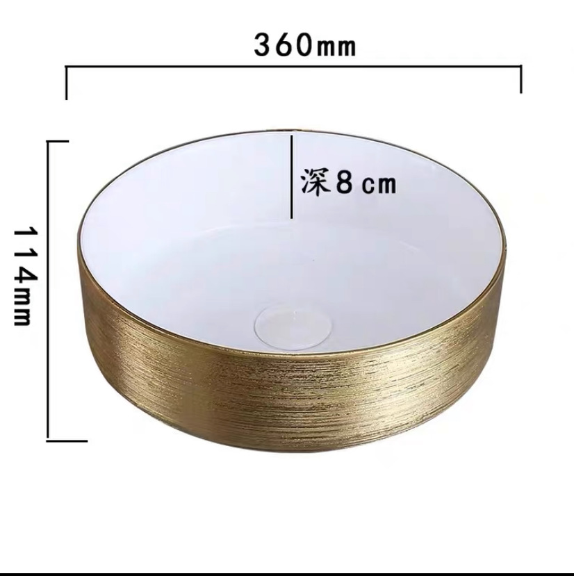 Galvanoplastia mesa de cerámica lavabo Hotel pequeño tamaño redondo transfronterizo lavabo cuenca única