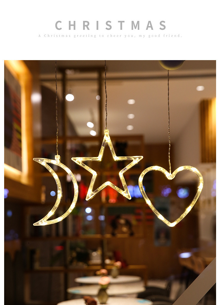 Weihnachts-Fensterbeleuchtung mit Saugnäpfen – 10 batteriebetriebene LED-Dekorationen mit 10 weihnachtlichen Motiven (Weihnachtsmann, Schneeflocke, Rentier u. v. m.)_voghion.com