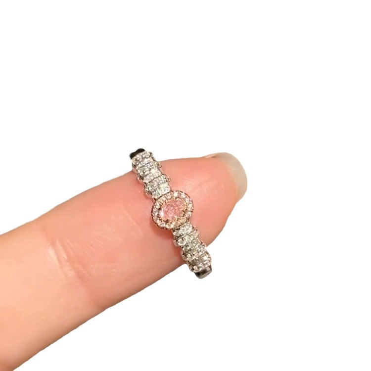 Luz de lujo zircon anillo abierto traje femenino nicho diseño personalidad simple todo fósforo temperamento anillo de moda anillo