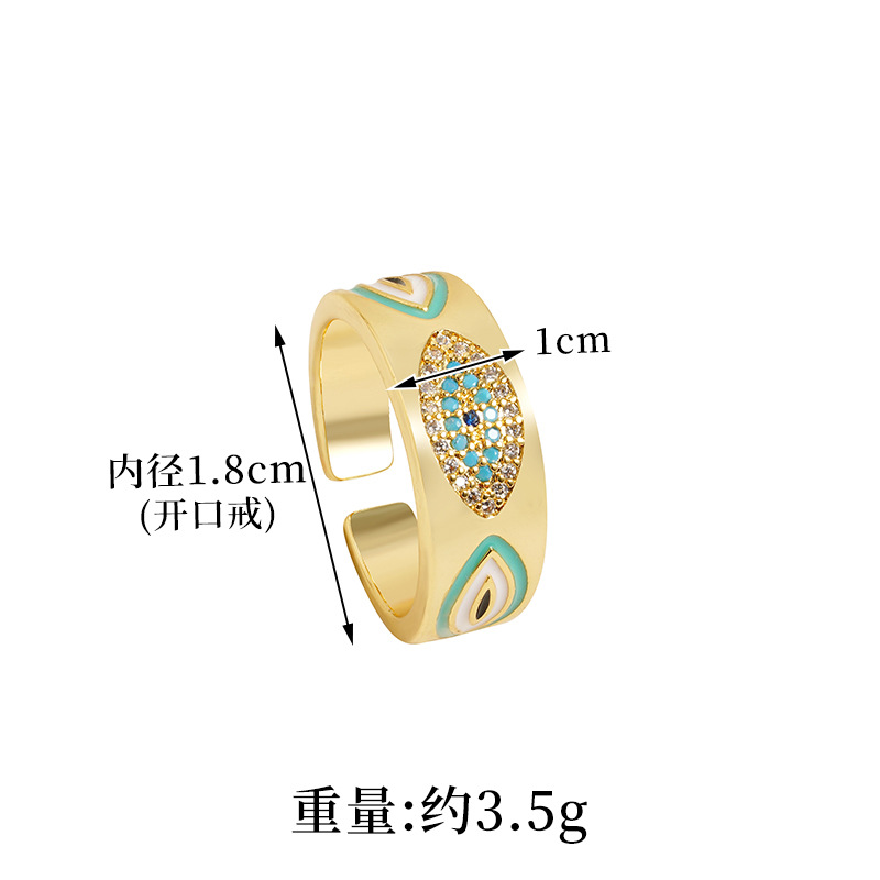Nuevos productos transfronterizos de oro de arena de 18 quilates de ojos de diablo anillo de anillo de nicho femenino simple joyas de estilo europeo y americano al por mayor