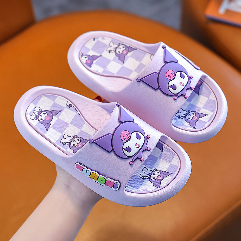 Wholesale boys' and girls' slippers summer outdoor indoor fashionable cute cartoon sandals Kuromi Sanrio