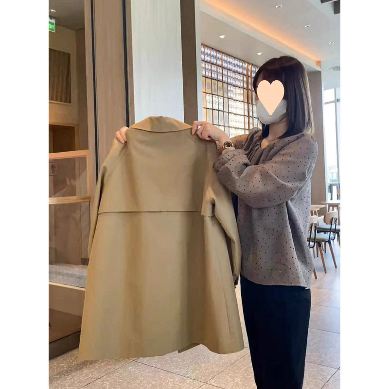 中长款高级感风衣女春秋季新款韩版宽松百搭气质卡其色大衣外套女|undefined