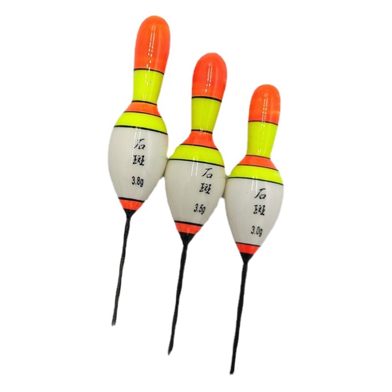 Factory wholesale big head stone spot float bold eye-catching carp shallow water float small grass hole white stripe ice fishing short tail float