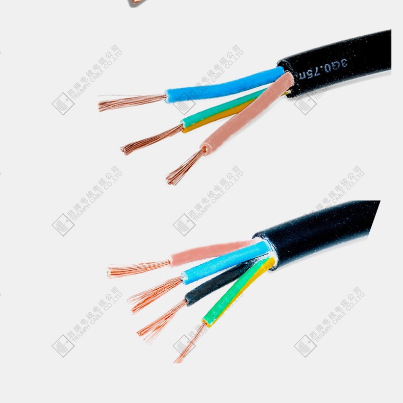 橡胶线厂家直销橡套电线H05RN-F2*0.75平方电源橡胶线