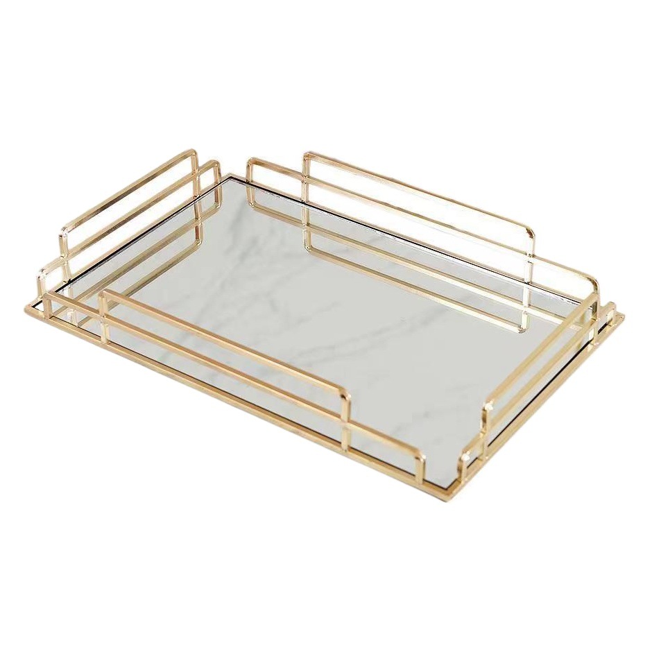 Suministro directo de fábrica Luz Decoración de lujo bandeja de almacenamiento doméstico mesa de café sala de estar escritorio rectangular bandeja de té decorativa bandeja Xuan