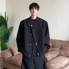 新中式百搭解构休闲西服男小众设计感夹克男时长气质简约西服男