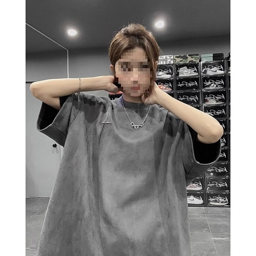 Summer American Retro Short Sleeve T-Shirt for Men, Cool and Stylish Embroidered Streetwear Brand Loose Faux Fur Half-Sleeve T-Shirt