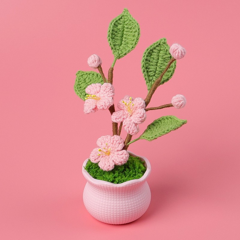 完成したウールひまわり鉢植えスズラン造花チューリップデスクトップ装飾品バレンタインデー教師クラスメートギフト|undefined