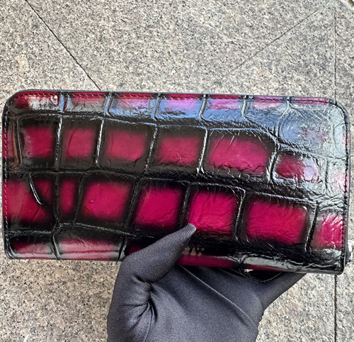 Directo de fábrica siameses cocodrilo pescado cuero bolso de los hombres billetera de moda bolso largo embrague Cartera de cuero