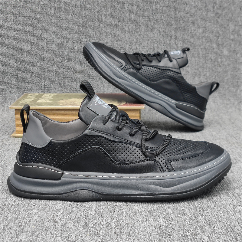 Men's Leather Shoes 2026 Spring New Style Quirky Clown Shoes Trendy Soft Leather Breathable Versatile Sports Casual Shoes for Men
