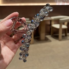 韓国版の軽い高級ラインストーンクリップ、高級感、中型ヘアクリップ、気質、女性用ハーフタイヘアクリップ、ヘアアクセサリー、ヘッドドレス