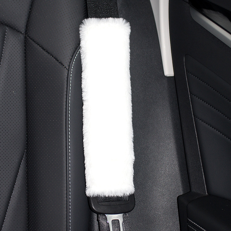 New Imitation Rabbit Fur Seatbelt Shoulder Pads, Imitation Wool Car Accessories, Winter Plush Seatbelt Covers, Car Interior