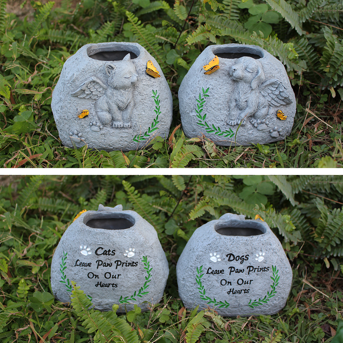  pet dog tombstone creative flower pot resin simulation commemorative stone cat small animal sacrifice tablet flower pot now