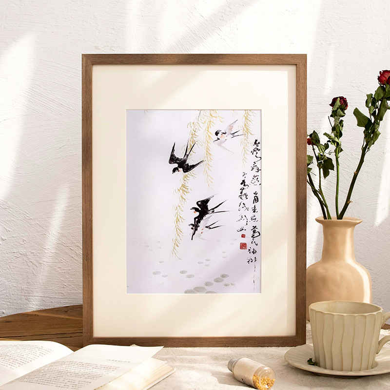 木造の絵の枠は表装して壁の4k 8kの水彩の筋理画のスケッチの写真の枠の3a 4木のスケッチのパズルのフレームの20を掛けます。