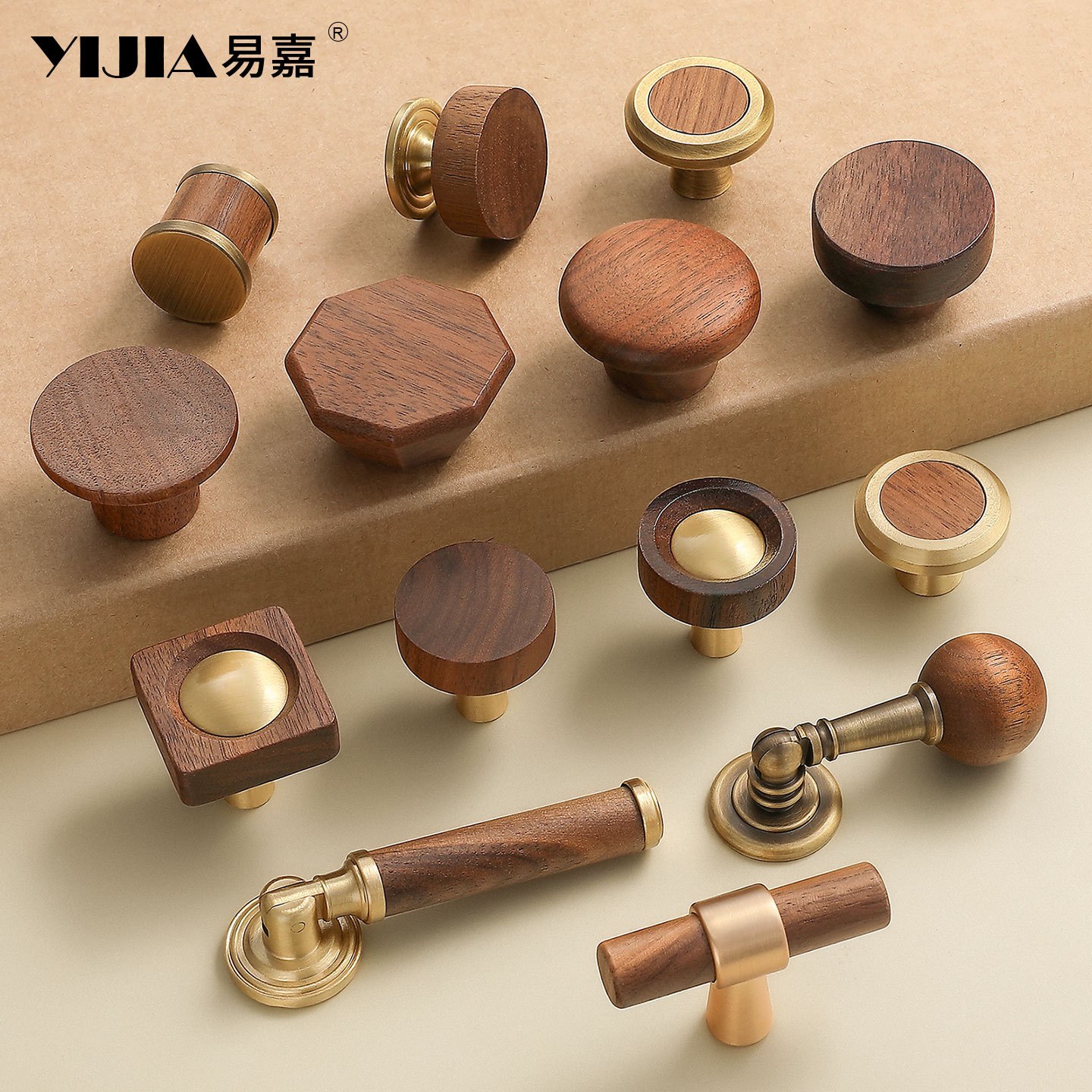 Medieval Style Brass Single Hole Cabinet Door Handle Round Ball Retro Walnut Wardrobe Drawer Shoe Cabinet Door Handle
