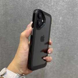 适用苹果手机壳大孔太空壳独立按键透明高薇妍