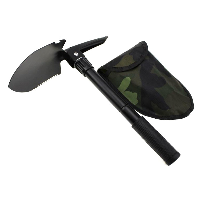 Pala plegable multifuncional, pala militar para exteriores, pala/pico plegable pequeña, pala plegable para camping, venta directa de fábrica