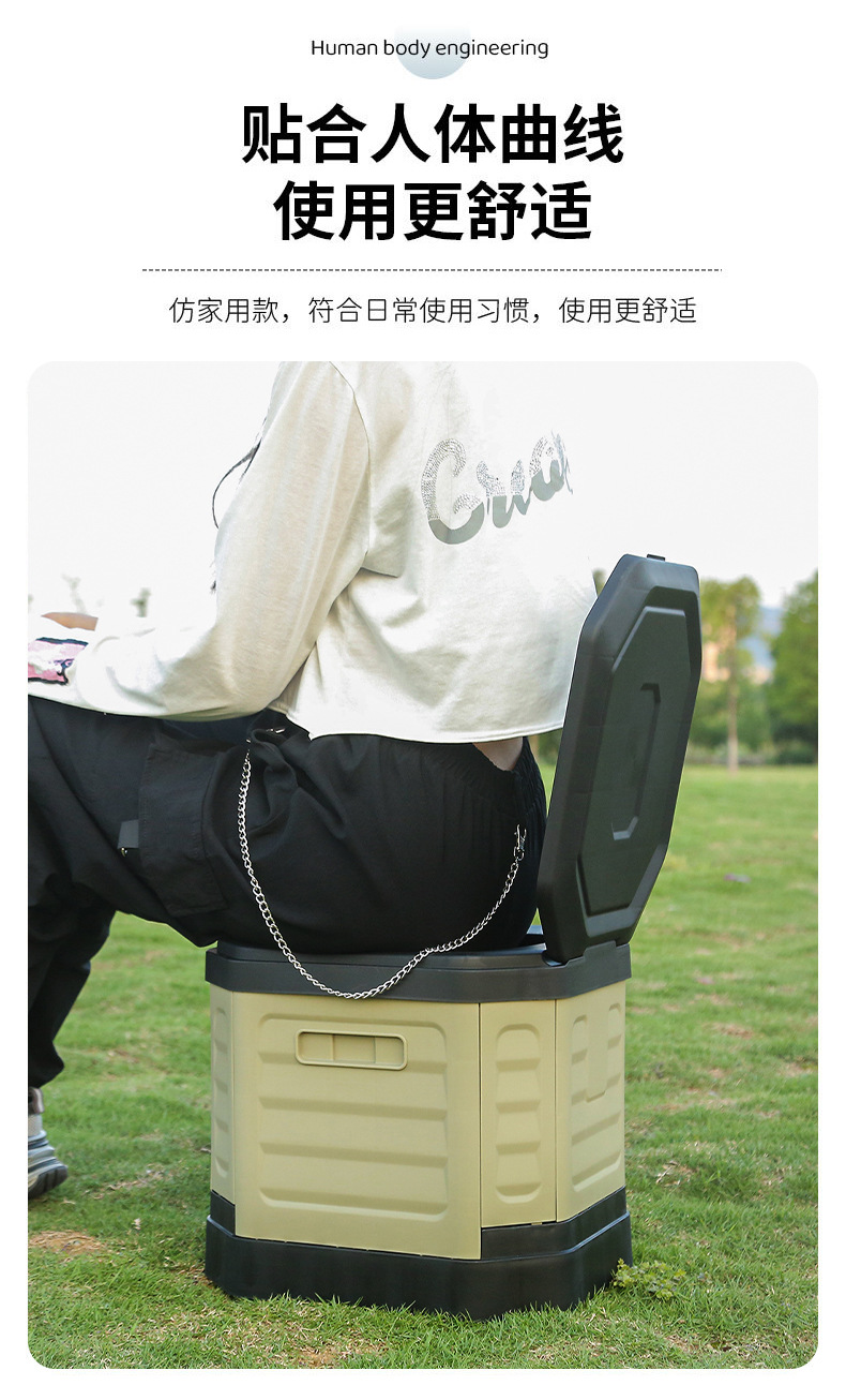Outdoor Vehicle-Mounted Multifunctional Portable Folding Toilet, Anti-Odor Toilet Seat, Rv Camping Emergency Toilet