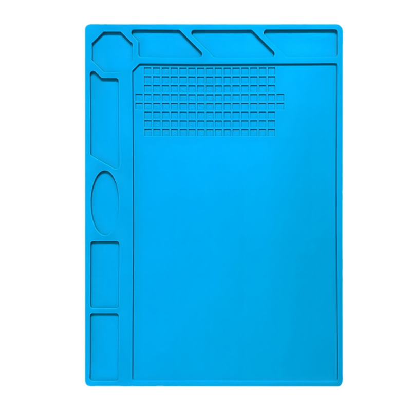 Almohadilla de trabajo de silicona para electrónica - Con imán, resistente a altas temperaturas y anti-escaldado, para reparación de soldadura con pistola de calor y soldador