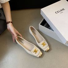 复古玛丽珍鞋女2025年春款法式气质优雅金属凯旋门头浅口内晚晚鞋