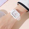 Square waterproof watch for leisure, Korean style, for secondary school, wholesale