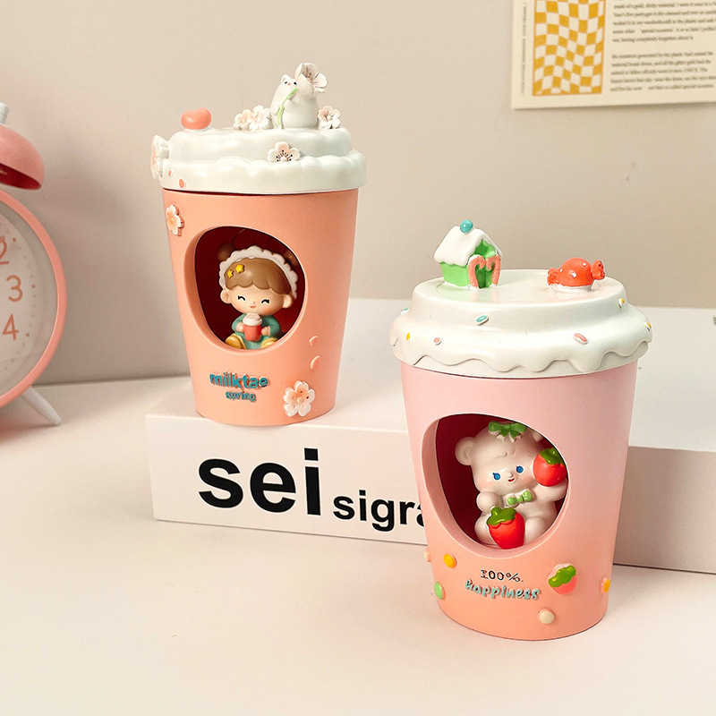 크리에이티브 코크 컵 야간 조명 침실 침대 옆 장식 홈 데스크탑 공예 수지 소형 장식품 생일 선물