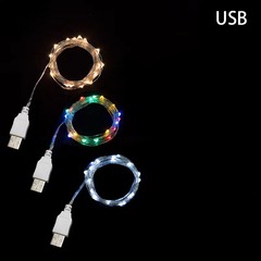 銅線ライトストリングLED充電宝装飾ライトストリングUSBインターフェイス銅線ライトクリスマス祭り小さなカラーライト星ストリングライト