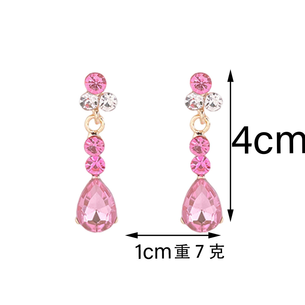 Juegos de joyería de baile de cena transfronterizos de Europa y América, collares, pendientes, corona de boda, vestido de boda de tres piezas, diamante rosa, rey