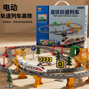 Electric Train Rail Car High-Speed Rail Toy Assembled Rail Train Elevated Bridge Set Educational Boy Children's Day Gift