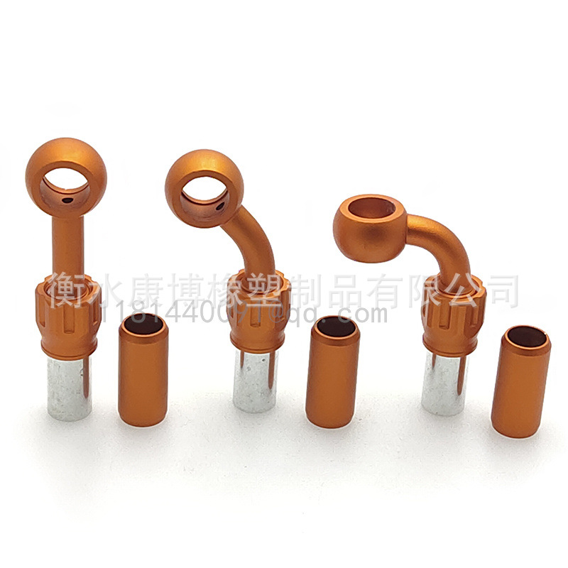 摩托车刹车油管接头铝材质10孔扣压鱼眼钢喉球形接头0度45度 90度