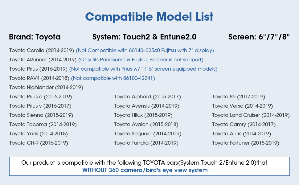 Suitable for the Modification of the Original Car Screen of Toyota Series Vehicles to Include Wireless Carplay, Android Auto, and Hicar