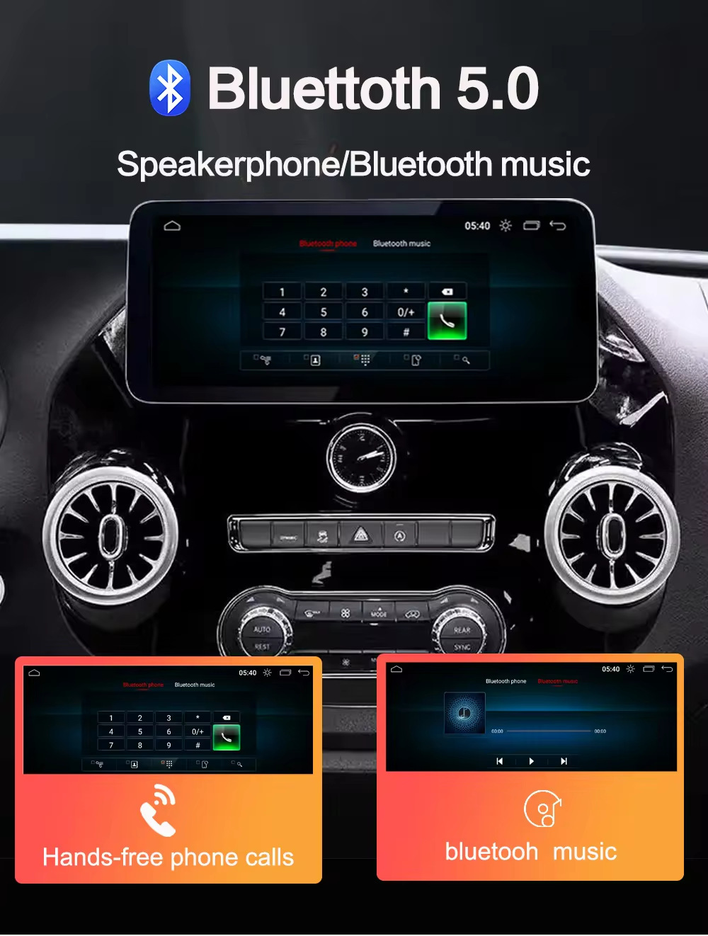 Suitable for 10-23 Mercedes-Benz Vito Dvd Mahogany Color Control Android Large Screen 360 Panoramic All-In-One Machine Carplay
