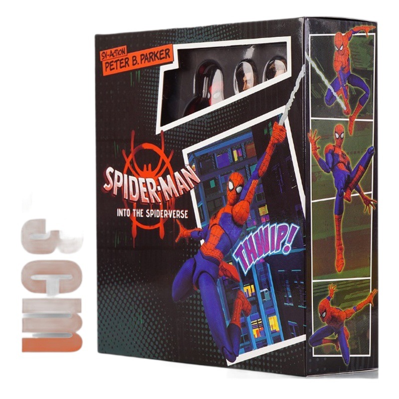 De alta calidad de alto valor de la práctica spraction Spider-Man paralelo universo gordo Peter Parker móvil muñeca de mano modelo