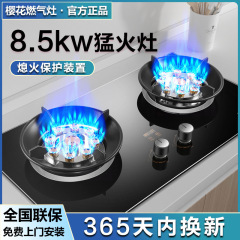 樱燃气灶双灶家用天然气灶嵌入式台式猛火灶液化气煤气灶炉具