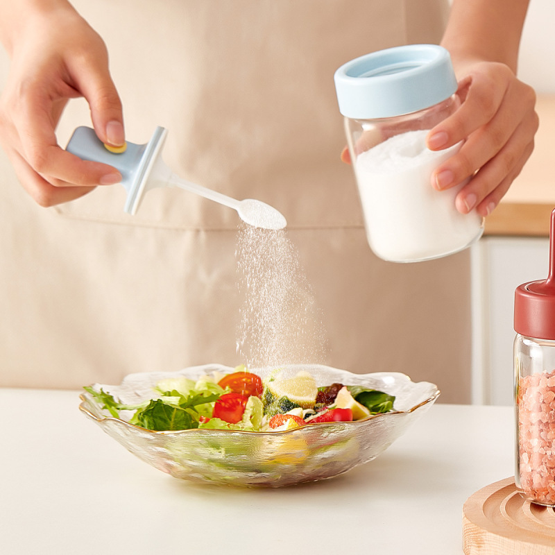 伸縮可能なキッチン調味料缶調味料箱調味料瓶高ホウ素シリコンガラス調味料缶食塩調味料缶|undefined