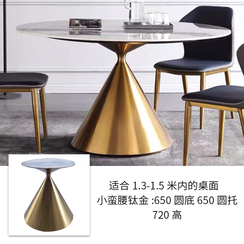 Mesa de acero inoxidable soporte de piernas de mármol base de lujo ligero marco de soporte de tabla de roca mesa redonda pie de mesa larga isla marco de mesa pie de comedor