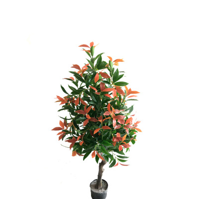 仿真植物复古盆栽新桂花叶落地花艺布景装饰酒店造景背景厂家批发|ru