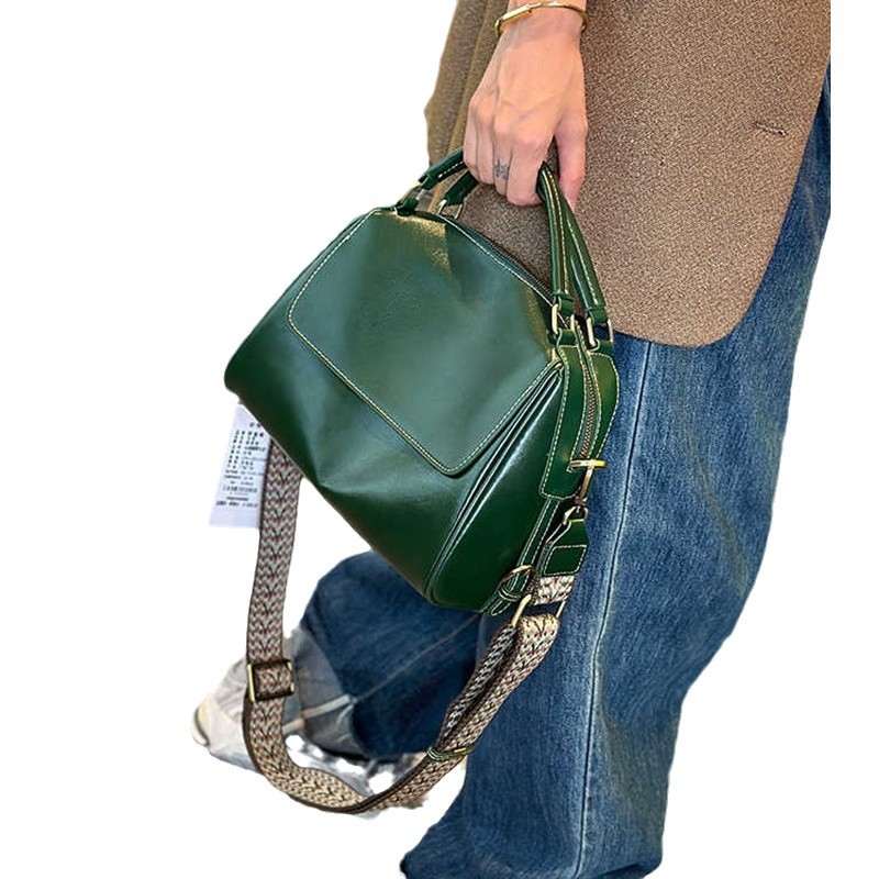 Women's Handbags 2024 New Trendy Fashion Retro Versatile Large Capacity Genuine Leather Shoulder Crossbody Bag Tote - Thumbnail 5