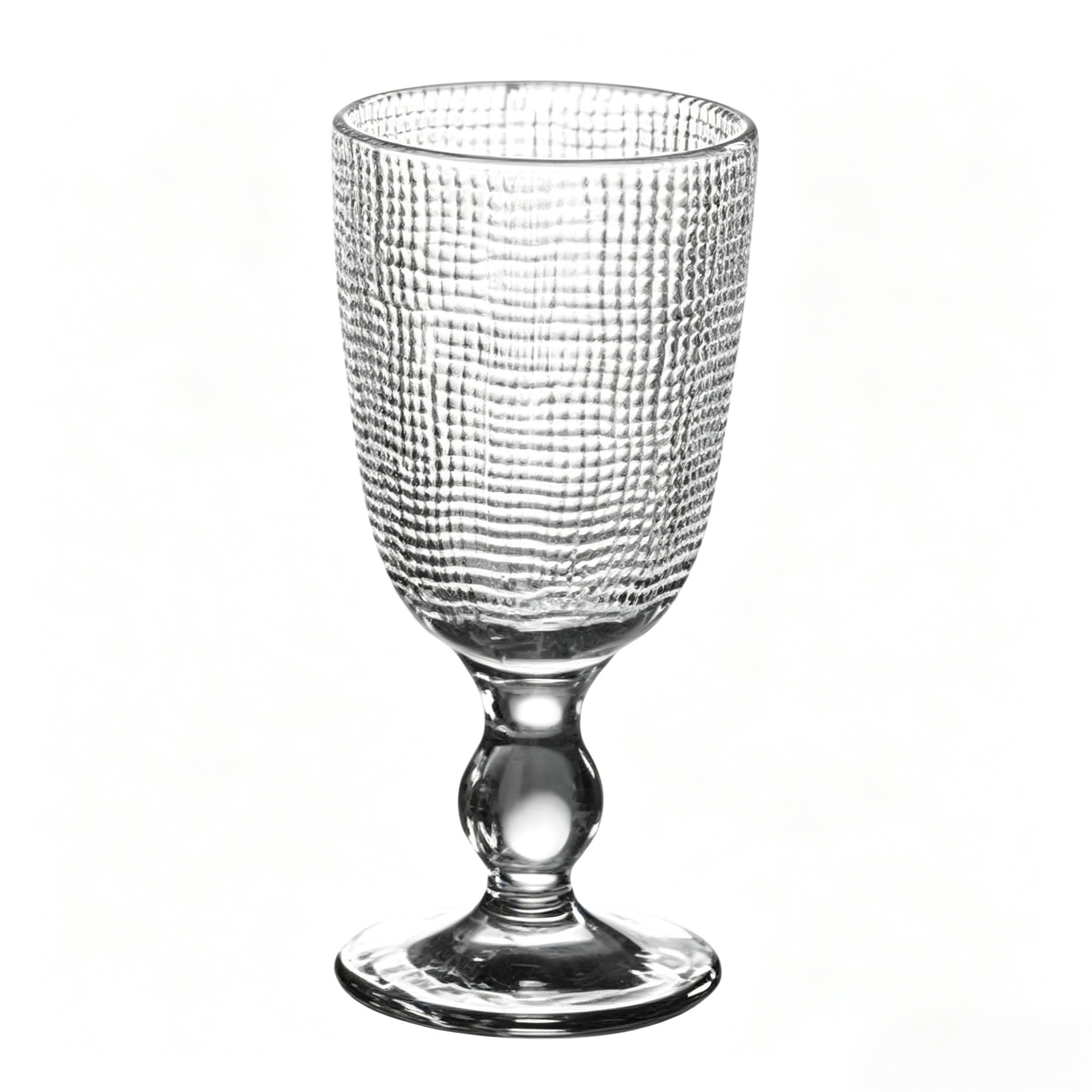 Vaso de vidrio en relieve de alto valor transfronterizo, enjuague bucal especial para hotel, taza de helado, taza de vino tinto, bolsas de tela