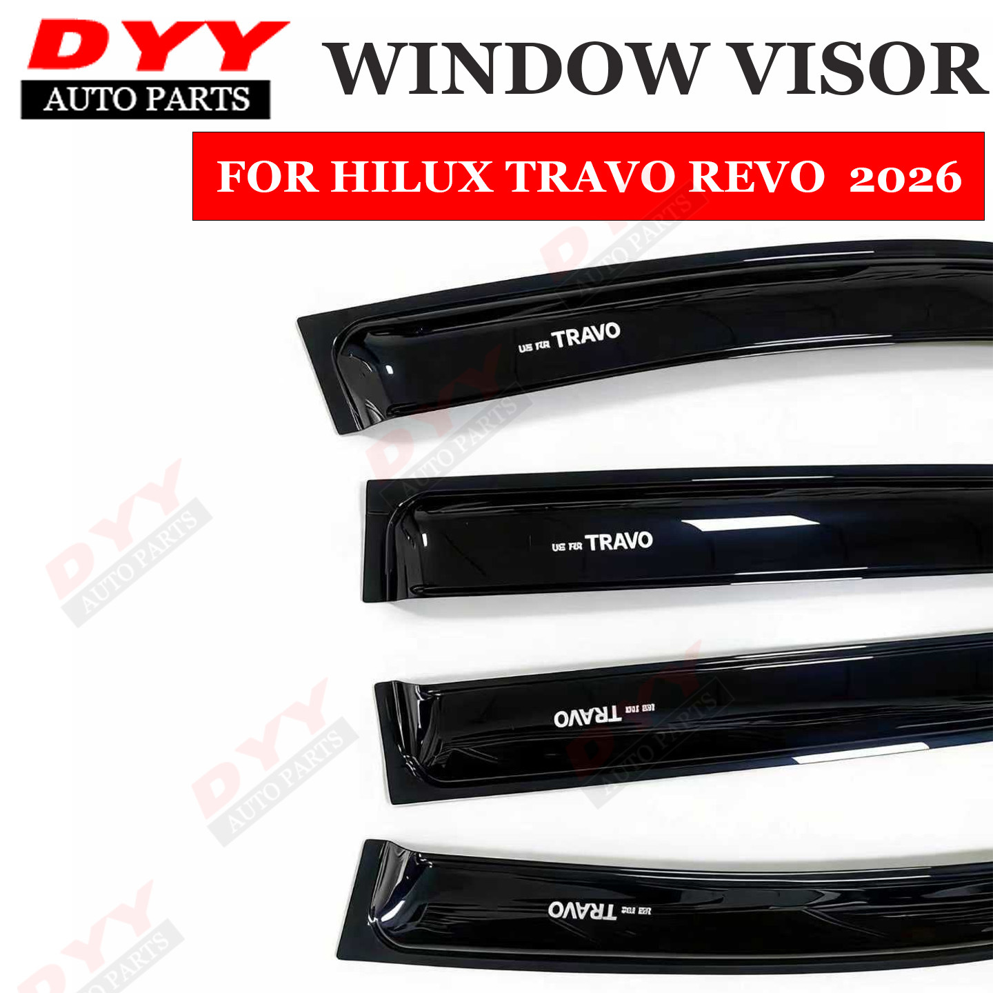 Aplicable a 26 nuevos cortes de lluvia Hilux Travo cortes de lluvia para ventanas Revo cortes de lluvia