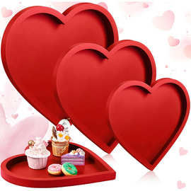 跨境木制托盘楠竹干果盘杂物收纳盘家用餐盘竹制心形辅食盘