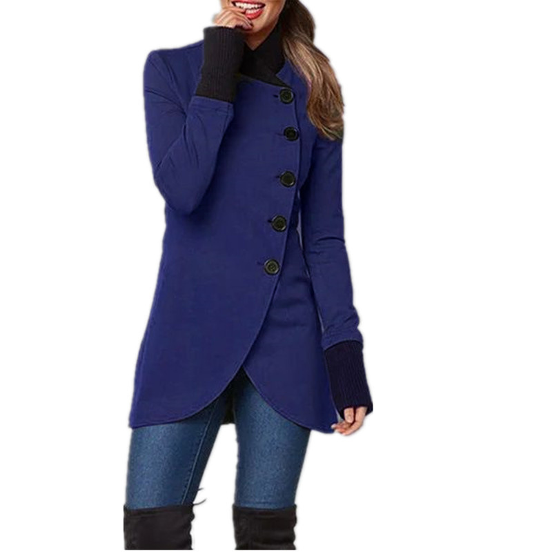 Women's Fashion Solid Color Patchwork Single Breasted Coat display picture 4