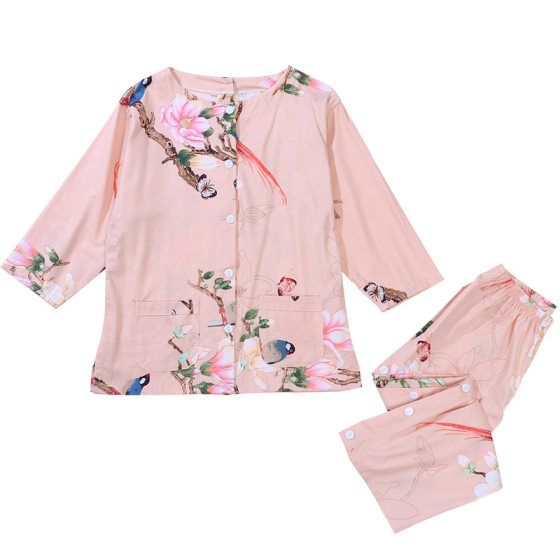 Chinese style long-sleeved long-sleeved sweat steaming clothes front and rear open side moxibustion massage scraping physiotherapy oil push Thai men and women