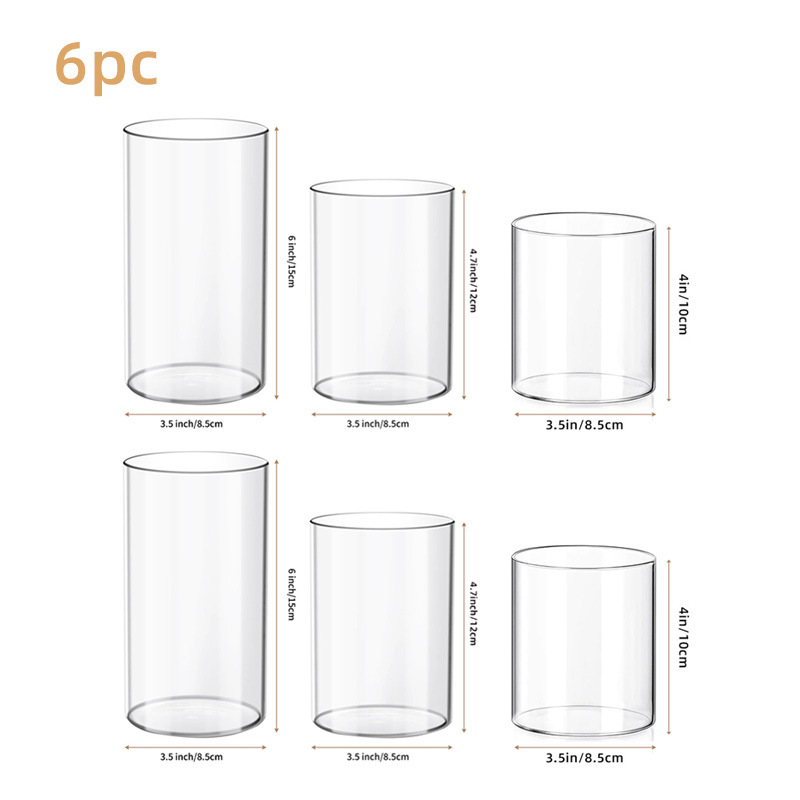 Jarrón de vidrio simple transparente hogar cristalería hidropónica candelabro diseño de ambiente de boda vela a prueba de viento taza