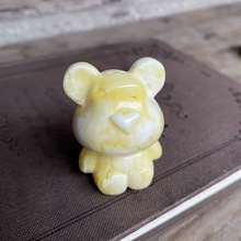 琥珀蜜蜡小熊白蜜爱心小熊吊坠毛衣链手把件貔貅直播货源